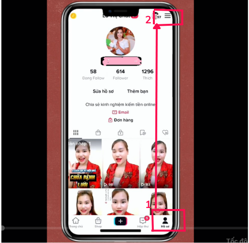 Nâng cấp tài khoản Tiktok bước 1