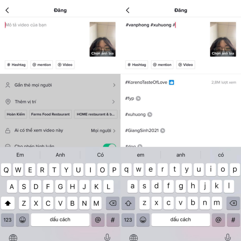 Dùng thẻ hashtags trong bài đăng