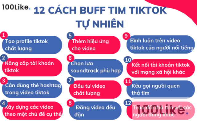 12 cách buff tim tiktok tự nhiên