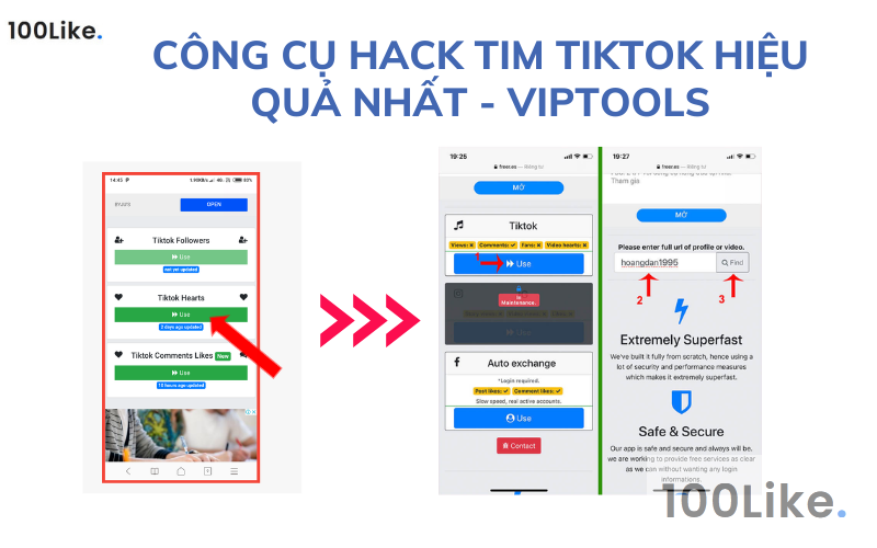Công cụ hack tim tiktok hiệu quả nhất - Viptools