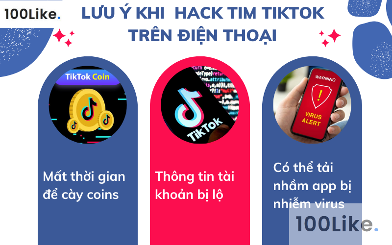 lưu ý khi hack tim tiktok trên điện thoại