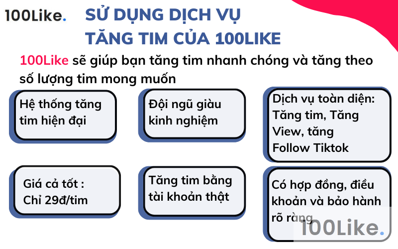 Dịch vụ tăng tim của 100Like 