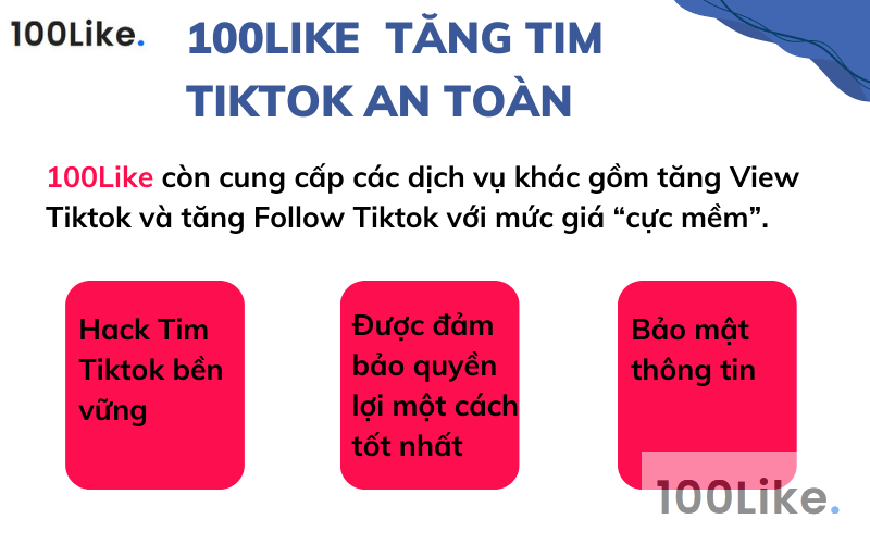 100Like tăng Tim Tiktok an toàn