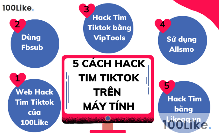 5 cách Hack Tim Tiktok hiệu quả 2024 - 100Like