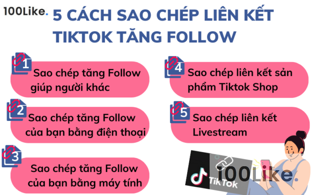 5 cách sao chép liên kết Tiktok tăng Follow