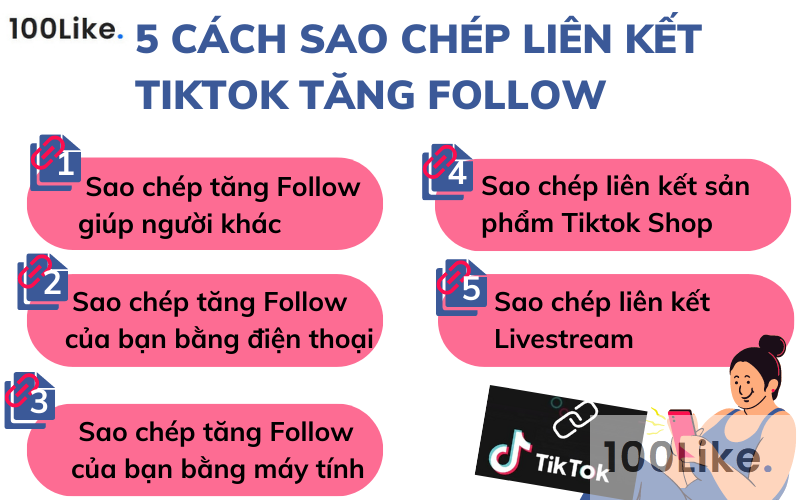 5 cách sao chép liên kết Tiktok tăng Follow