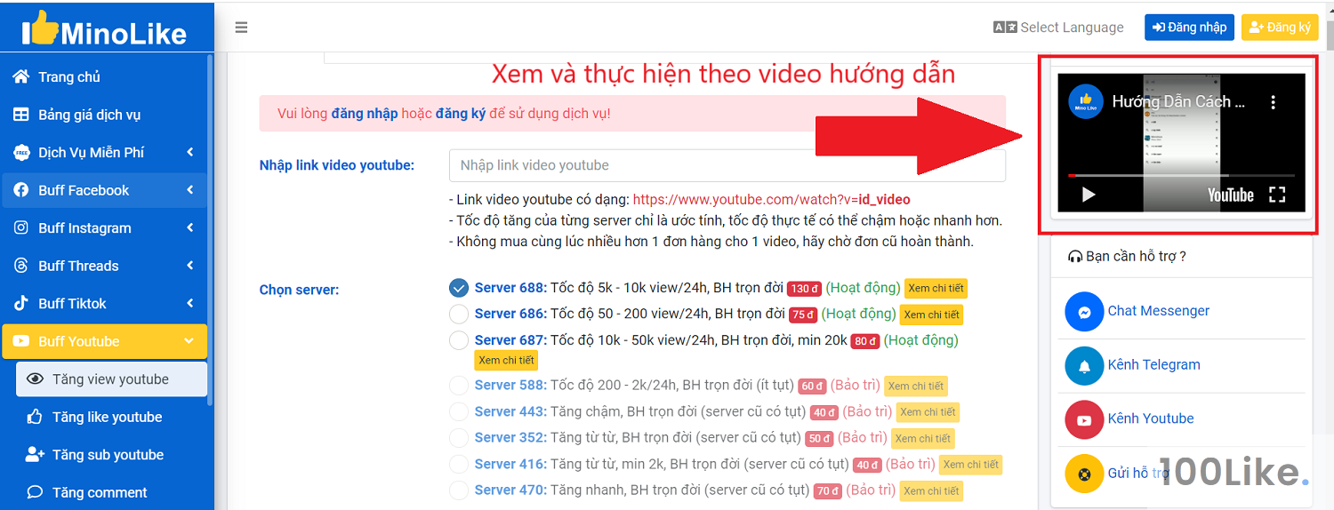 Dịch vụ của Mino Like
