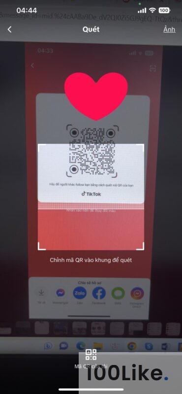 Cách quét mã QR TikTok tìm kiếm tài khoản