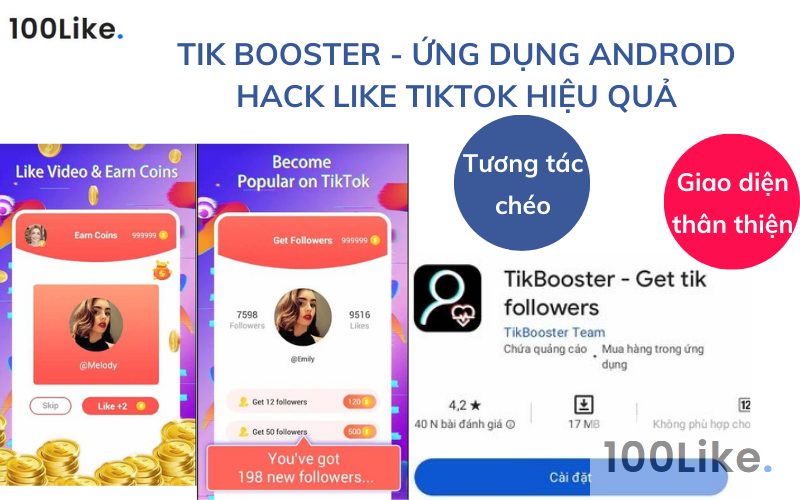 Tik Booster - ứng dụng Android Hack Like Tiktok hiệu quả