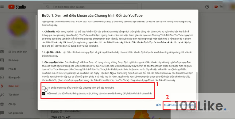 Bật kiếm tiền Youtube