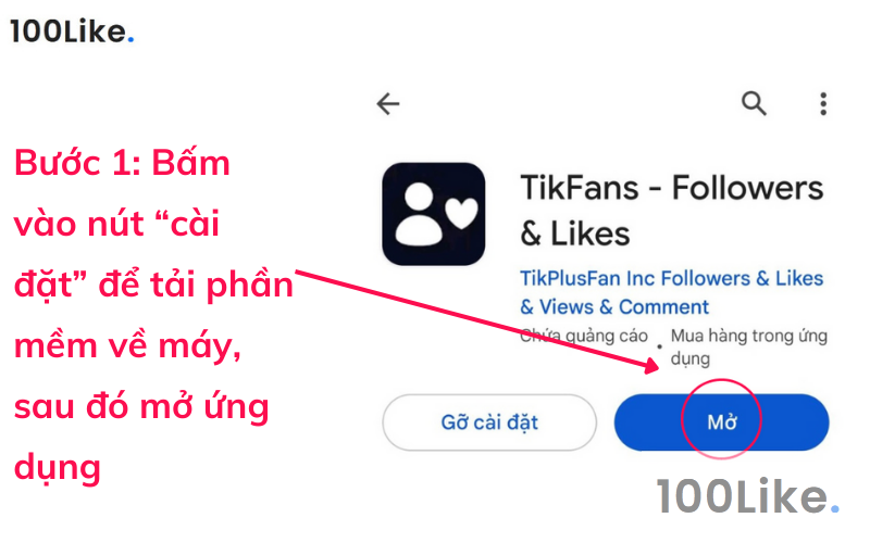 Bước 1: Tikfans - phần mềm Hack Like Tiktok Android, Hack Like Tiktok IOS hiệu quả 