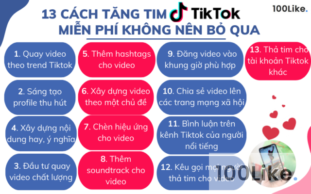 10+ cách tăng Tim Tiktok miễn phí, tự nhiên