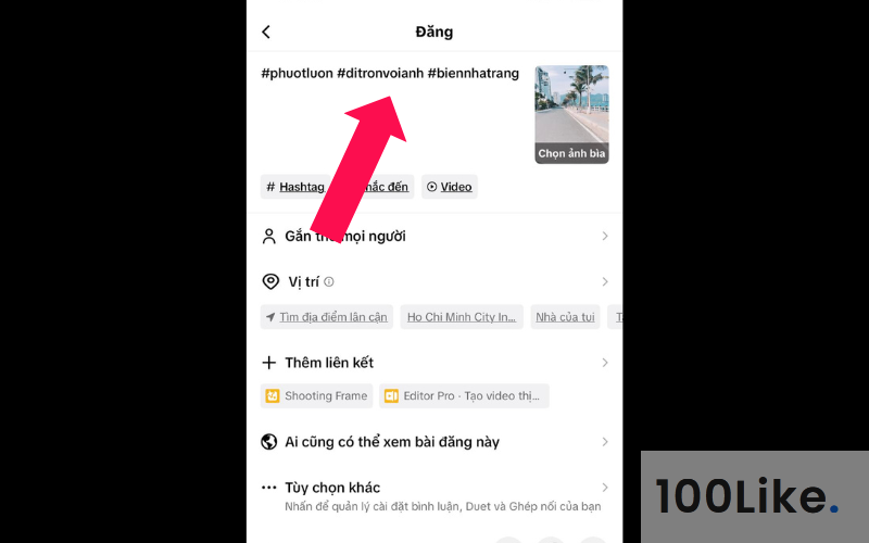 Chèn Hashtag vào video