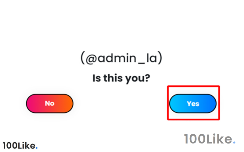 Chọn yes để xác nhận bàn là chủ kênh Tiktok