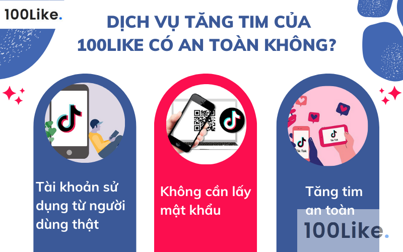 Dịch vụ tăng tim của 100Like có an toàn không?