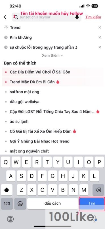 Tự bỏ Follow trên Tiktok từng người