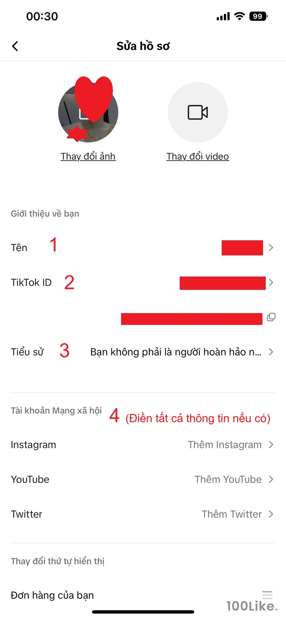 Làm đẹp hồ sơ cá nhân