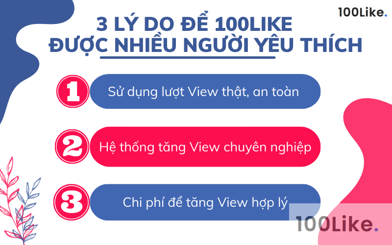 Lý do hầu hết mọi người chọn dịch vụ 100Like - Mẹo Tăng View Youtube uy tín, chuyên nghiệp