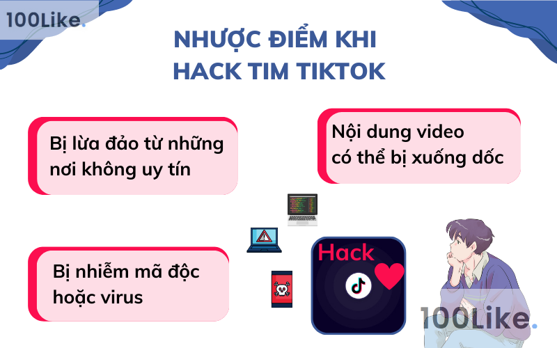 Nhược điểm khi Hack Tim Tiktok