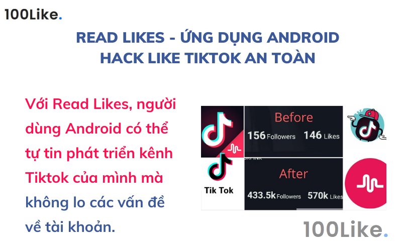 Read Likes - ứng dụng Android Hack Like Tiktok an toàn