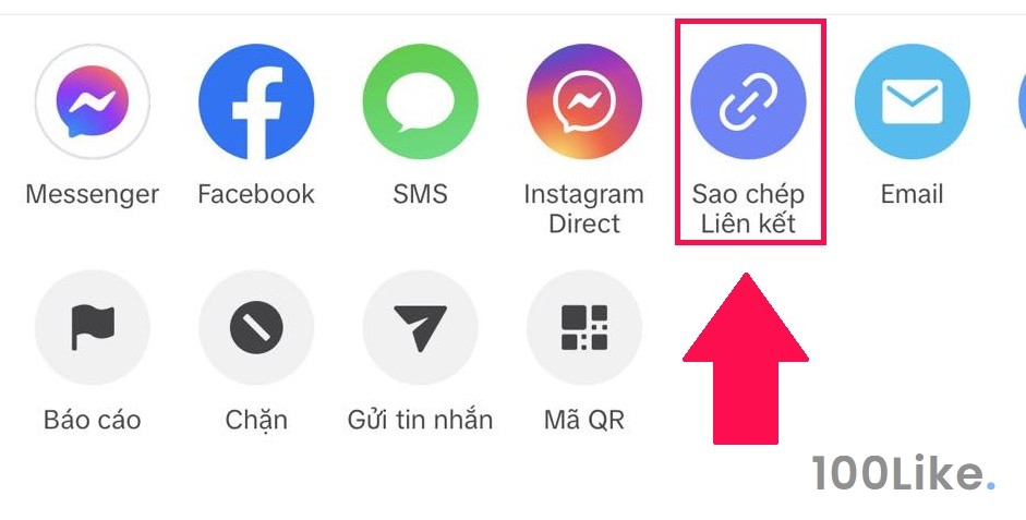 Sao chép liên kết Tiktok tăng Follow giúp người khác bằng điện thoại