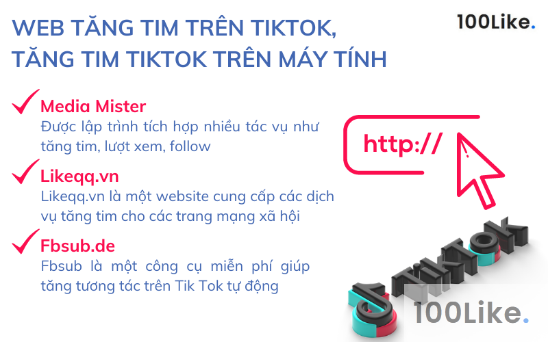 Web tăng Tim trên Tiktok, tăng tim Tiktok trên máy tính