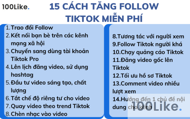 15 cách tăng Follow Tiktok miễn phí