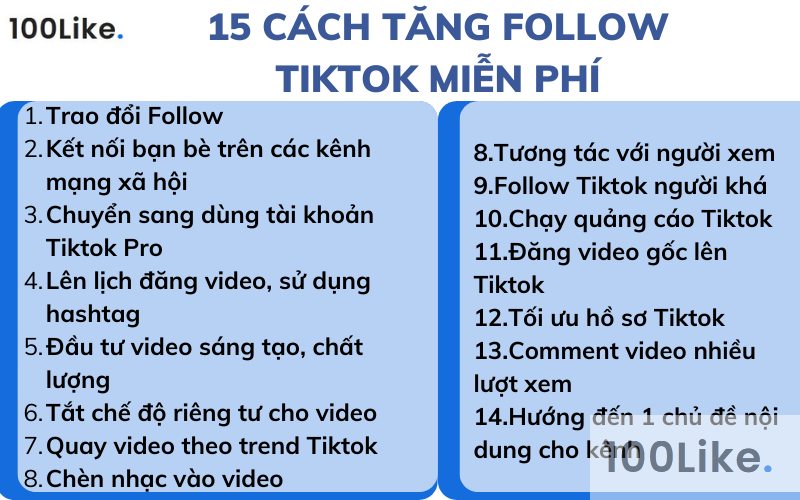 15 cách tăng Follow Tiktok miễn phí
