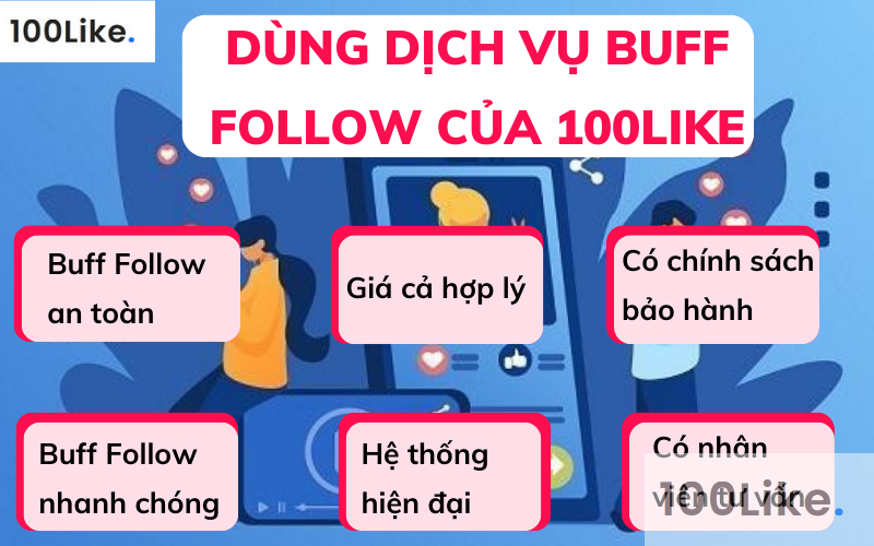 Dùng dịch vụ Buff Follow của 100Like
