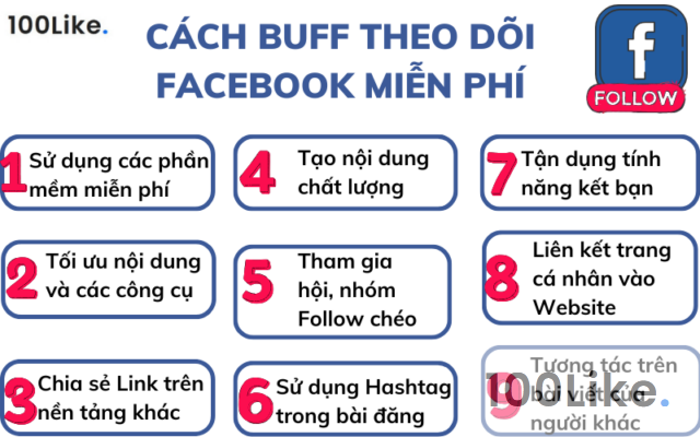 9 cách Buff theo dõi Facebook miễn phí