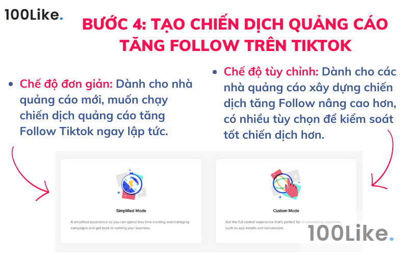Bước 4: Tạo Chiến dịch quảng cáo tăng Follow trên Tiktok