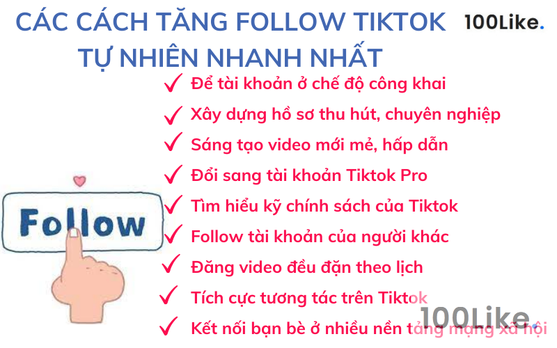 Các cách tăng Follow Tiktok tự nhiên nhanh nhất