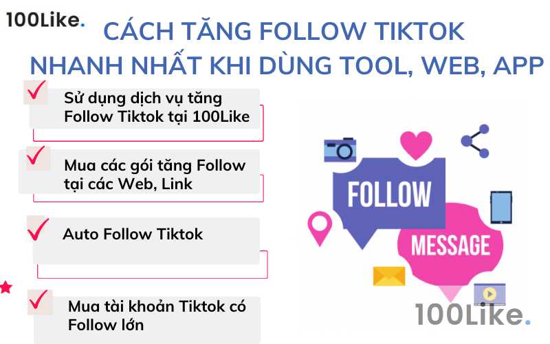 Cách tăng Follow Tiktok nhanh nhất khi dùng tool, Web, App