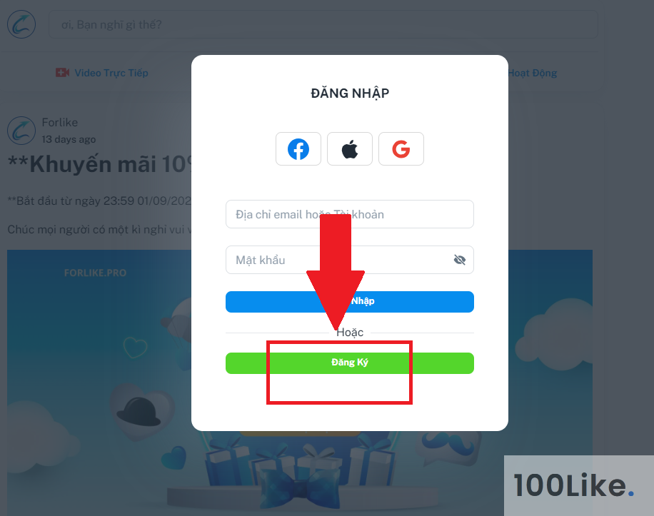 Dịch vụ tăng Follow Facebook của Forlike