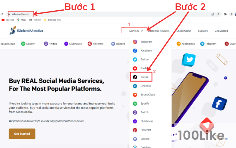 Free tăng View Tiktok –  SidesMedia Bước 1 - 2 