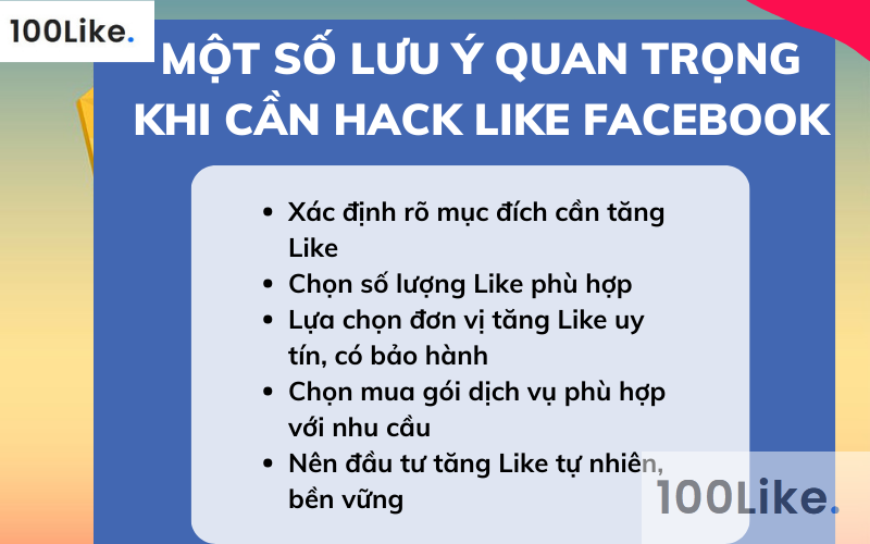 Một số lưu ý quan trọng khi cần hack Like Facebook