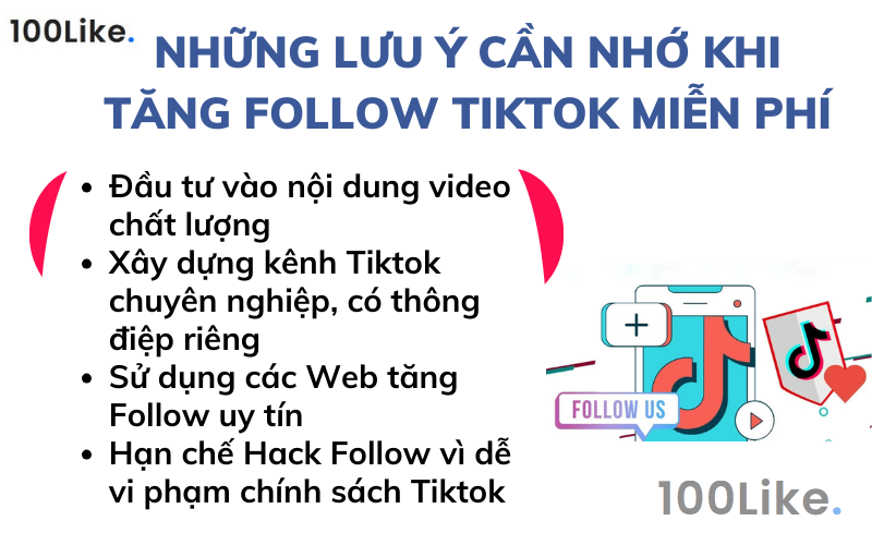 Những lưu ý cần nhớ khi tăng Follow Tiktok miễn phí