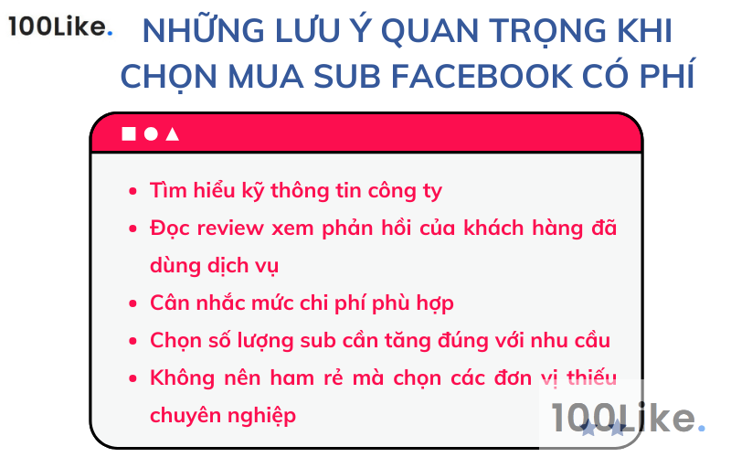 Những lưu ý quan trọng khi chọn đơn vị cung cấp sub Facebook có phí