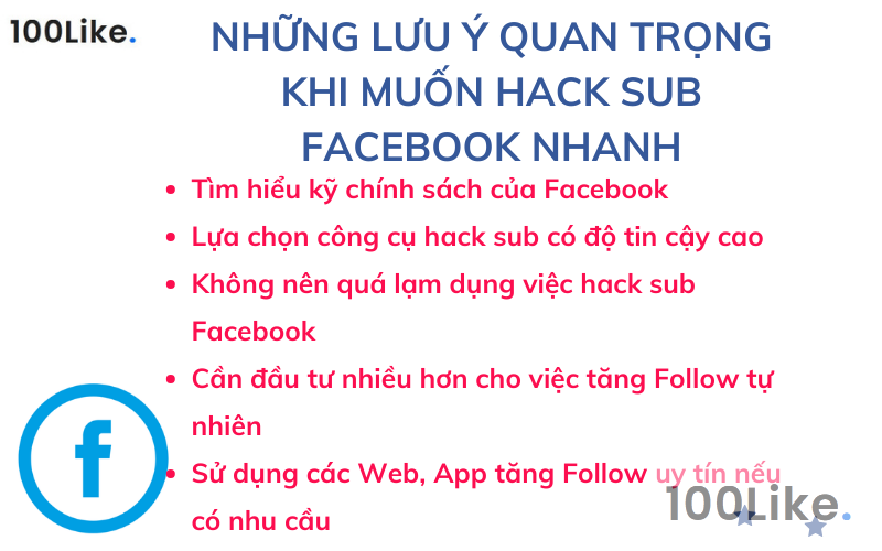 Những lưu ý quan trọng khi muốn hack sub Facebook nhanh