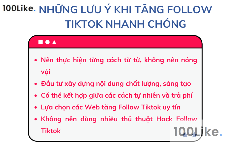 Những lưu ý quan trọng khi tăng Follow Tiktok nhanh chóng