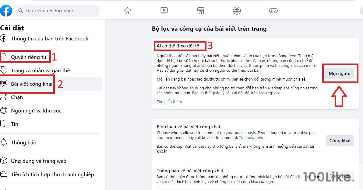Tăng theo dõi Facebook