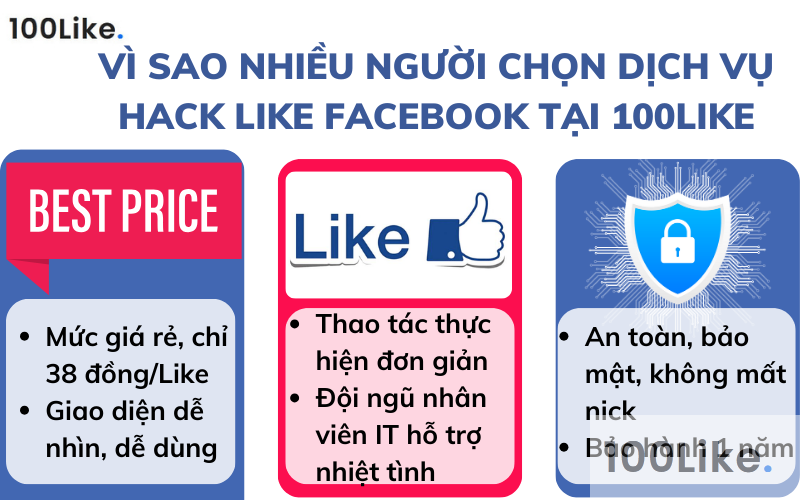 Vì sao nhiều người chọn dịch vụ hack Like Facebook tại 100Like