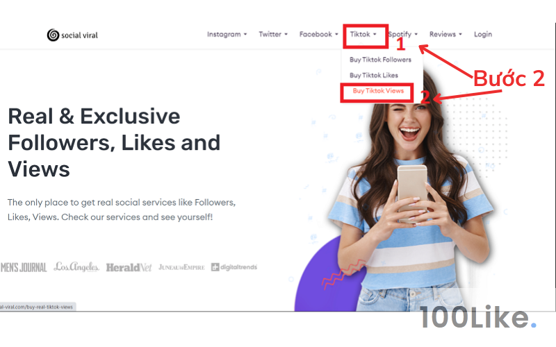 Website tăng View Tiktok free - Social Viral bước 2