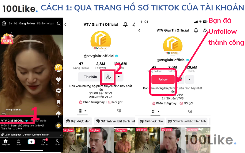 Cách 1: Qua trang hồ sơ Tiktok của tài khoản