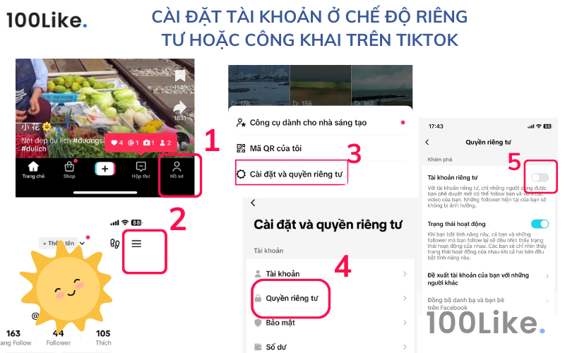 Cách cài đặt tài khoản ở chế độ riêng tư hoặc công khai trên Tiktok