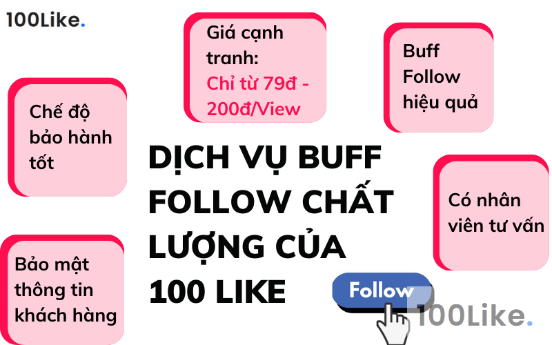 Dịch vụ Buff Follow của 100Like