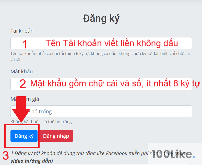 Sử dụng dịch vụ Buff Follow Facebook của 100Like