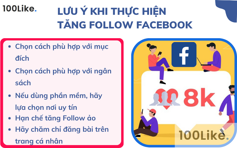 Lưu ý khi thực hiện tăng Follow Facebook