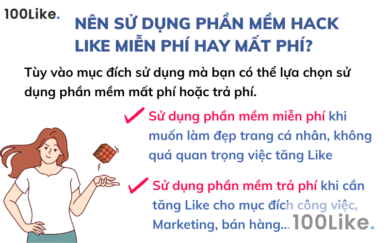 Nên sử dụng phần mềm Hack Like miễn phí hay mất phí?