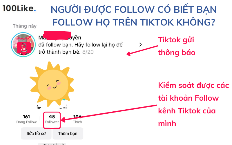 Người được Follow có biết bạn Follow họ trên Tiktok không?